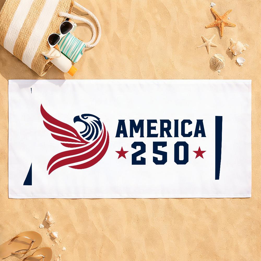 FREEDOM America 250th Anniversary Towel Quick Dry Absorbent Beach Towel for Sports, Fitness, Swimming and Outdoor Activities