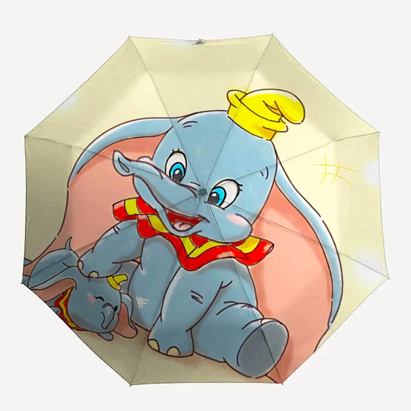 Dumbo, Elephant Themed Automatic Opening and Closing Umbrella, Brightly Colored 8-rib Portable Umbrella, Suitable for Men and Women, A Perfect Gift fo