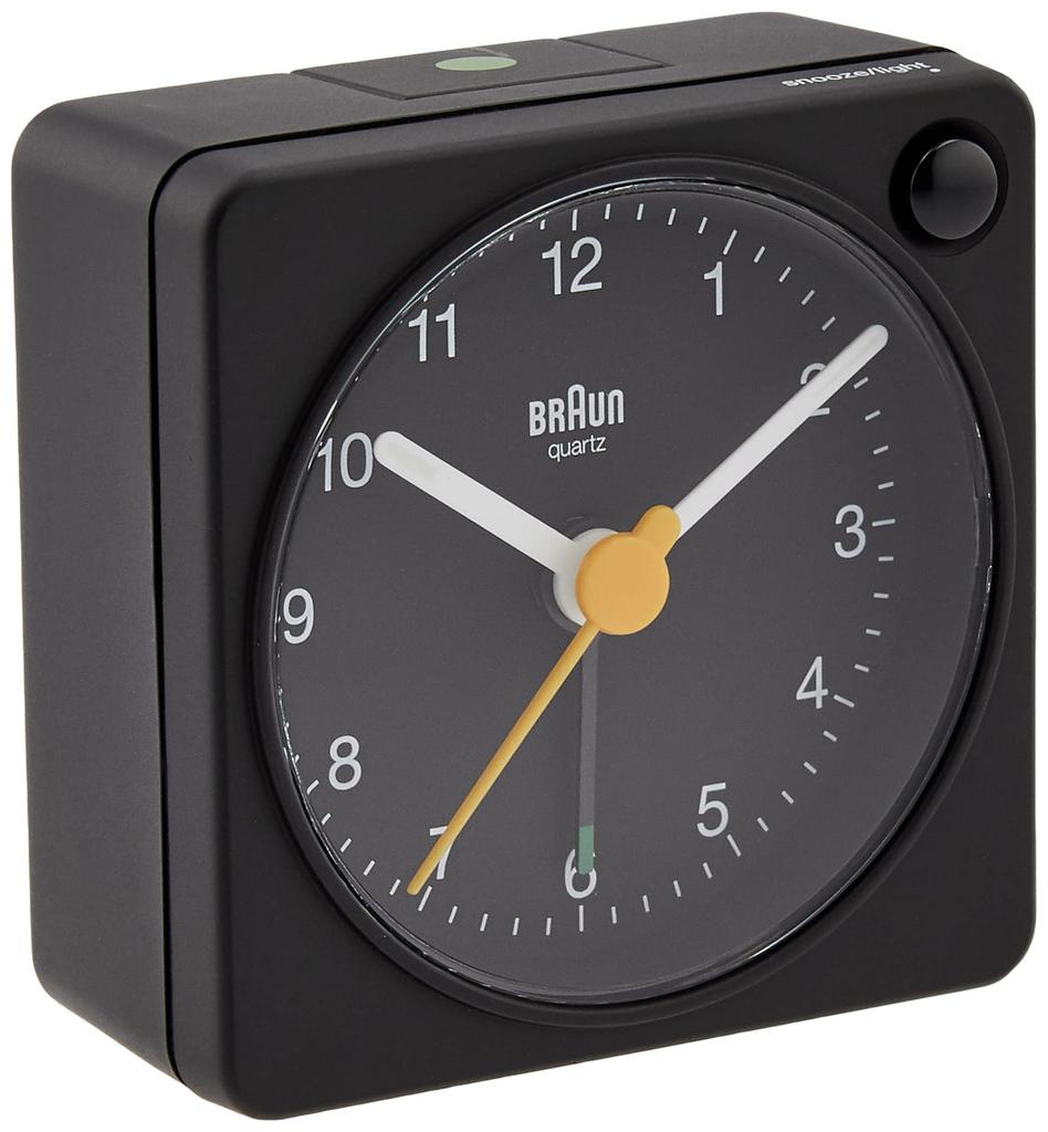 [Officially Imported] BRAUN Analog Alarm Table Clock, Black, BC02XB
