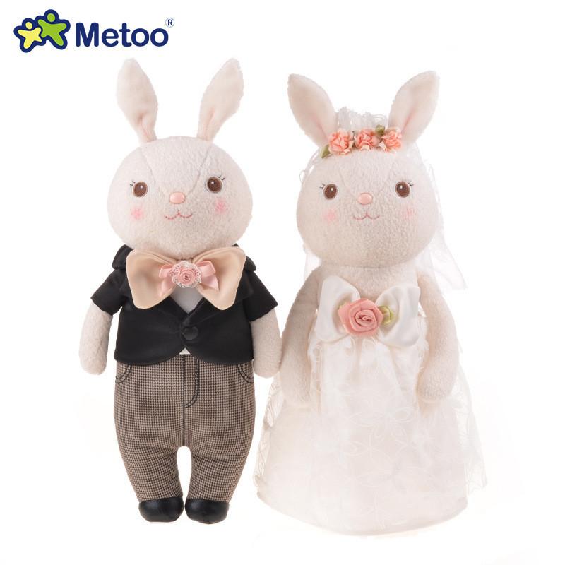 Metoo Wedding Bunny Plush Doll Charming Couple Dolls Soft Pp Cotton Stuffed Animal