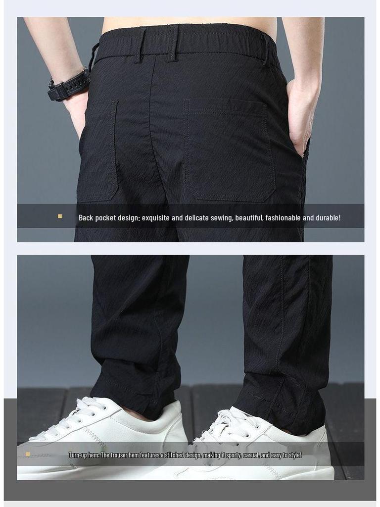 Herren Atmungsaktive Eisseide Schnelltrocknende Freizeithose - Elastisch, Locker, Trendig und Allround für den Sommer