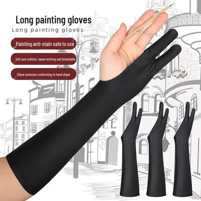 Verlängerte fleckenabweisende Zwei-Finger-Mittelhandschuhe zum Malen