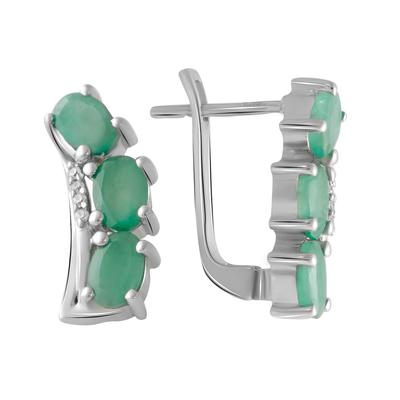 Cercei din argint cu smarald natural 2,3 ct (2051503)