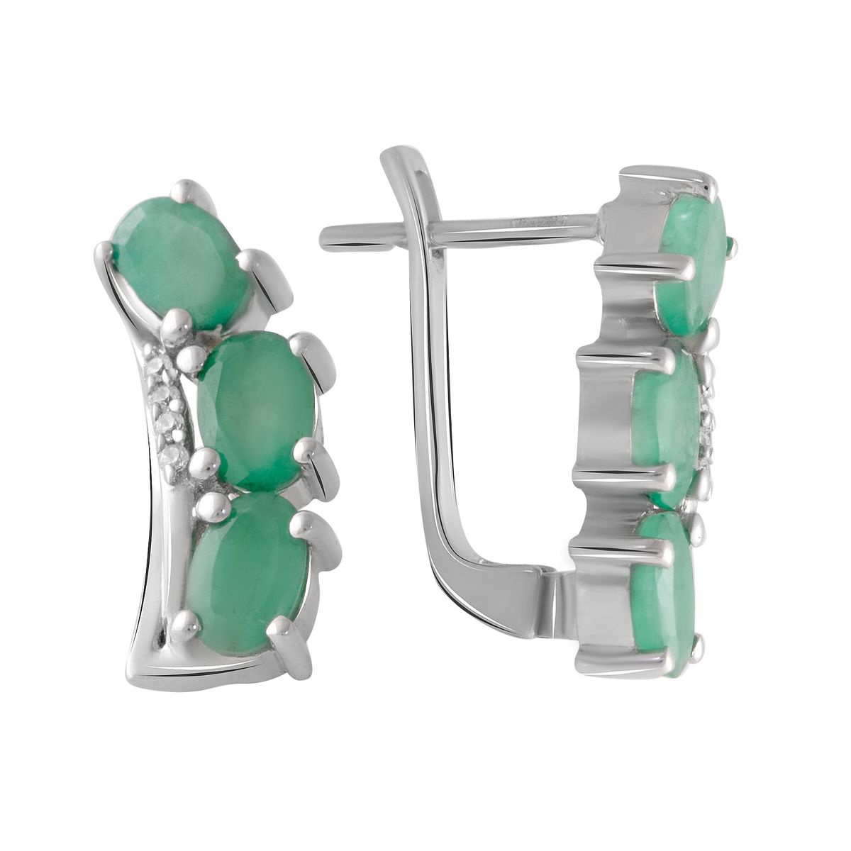 

Срібні сережки з натуральним смарагдом 2.3ct (2051503) смарагдовий