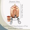 5 Liter Wasserspender aus gehämmertem Kupfer (Matka/Topf) Behältertopf mit 1 Kupferglas und Ständer Reines Kupfer und ayurvedische Gesundheitsvorteile (5000 ml)