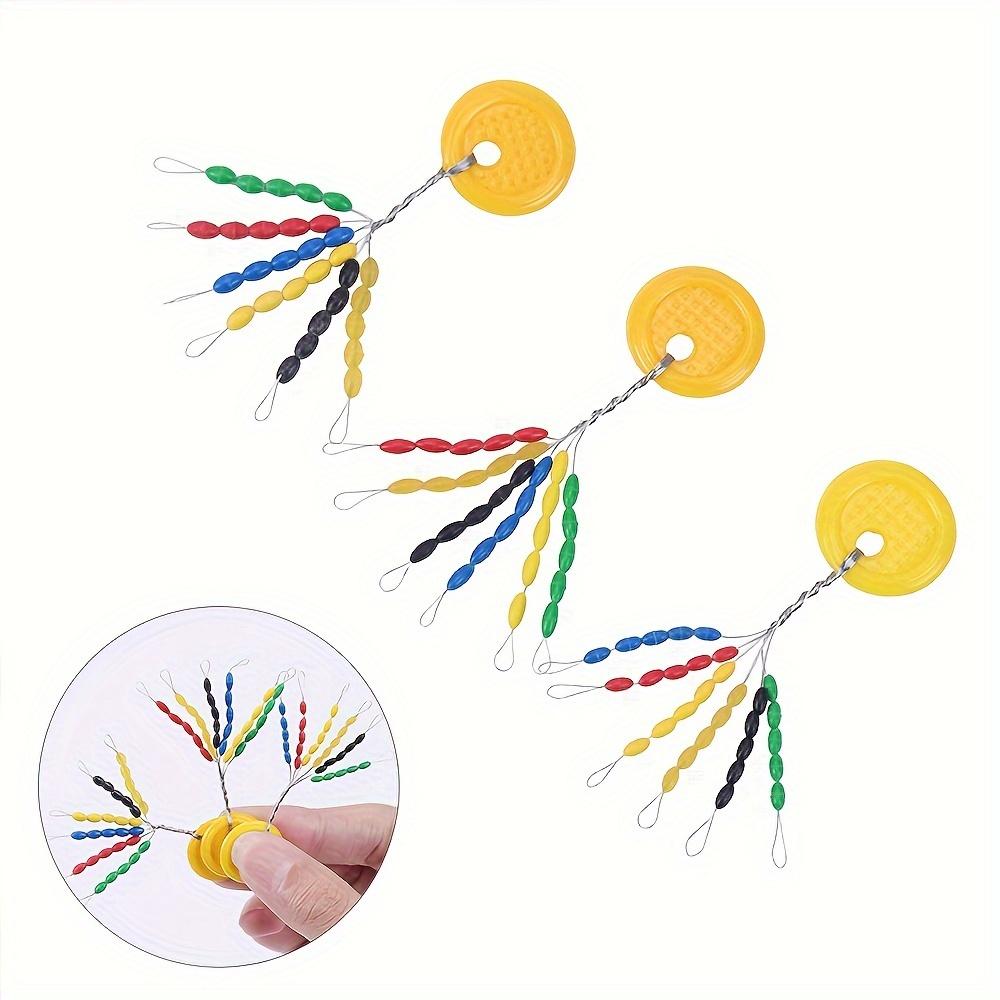Fishing Bobber Stoppers 30-In-1 Float Stops Colorful Oval Fishing Bobber Space Beans for Rigging Float Positioning, Sizes S, M, L