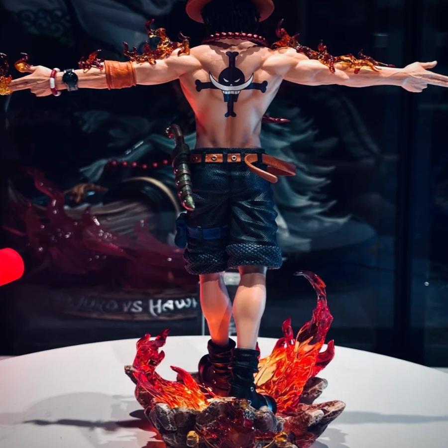 New One Piece Lx Three Brothers Cross Ace Statue Model Anime Figurine Desktop Decorative Ornament Gift