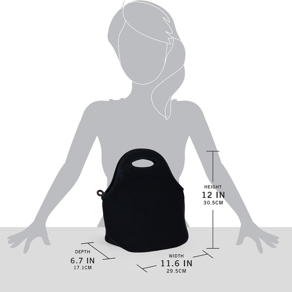 Gourmet Getaway Weiche Neopren-Lunchtasche Leicht Isoliert Und Wiederverwendbar Einheitsgröße Schwarz