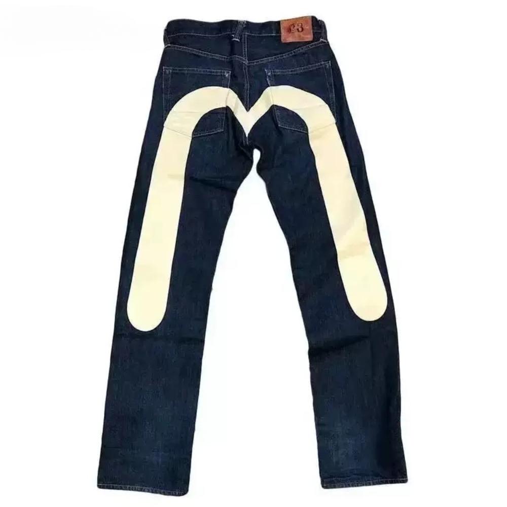RogueWave Gotico Y2K Retro Streetwear Nero Cargo Punk Vintage Stampa Kpop Pantaloni Denim Gamba Larga