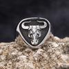 Vintage 316L Stainless Steel Bull Head Ring High Polish Spanish Matador Jewelry Gift For Men Women