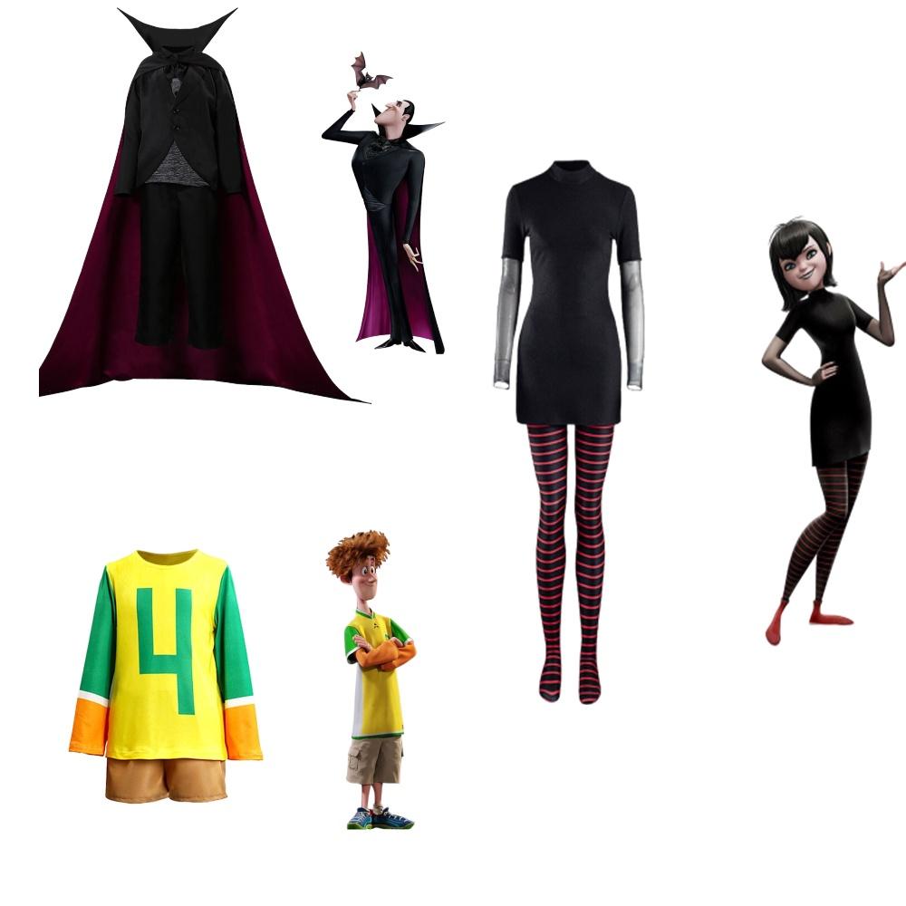 Hotel Transylvania Draculaura Mavis Jonathan Vampire Xmas Party Cosplay Costume