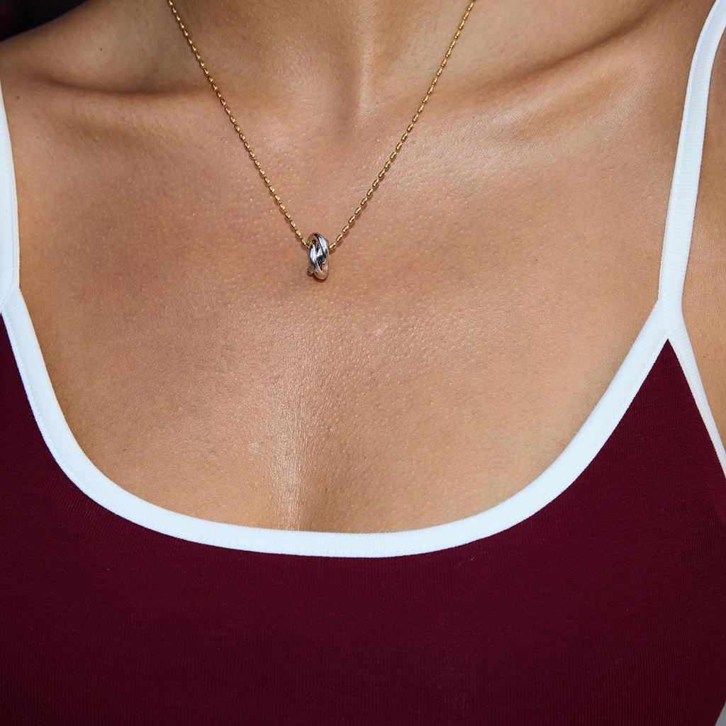 Yori Gold Silver Interlocking Wrap Pendant Necklace 2025 for Women Stainless Steel Summer Fashion Personal Necklace Jewelry