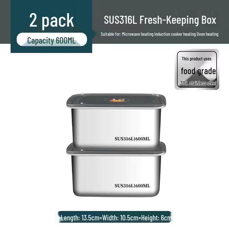 Imported Wheat Straw Food Storage Containers, 600ml 2-Pack