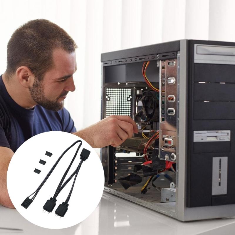 4Pin to 5V 3Pin ARGB Splitter Cable for ARGB Hub and Fan Lighting Control For HDLL120 Splitter Extension Cord