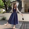 Plus Size 2026 Spring Pleated Waist Cinched Camisole Dress & Cardigan Set for Women