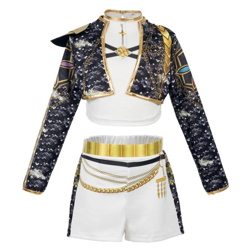 Kpop Demon Hunters Rumi Childrens Sequin Stage Costume With Short Pants For Dance Performances