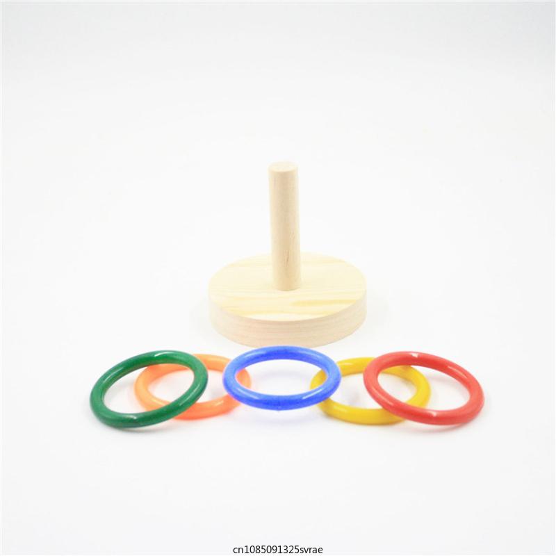 

Bird Intelligence Training Toy Colorful Plastic Rings Parrot Interactive Tabletop Toys Color Rings Toss Games Toy Bird Supplies