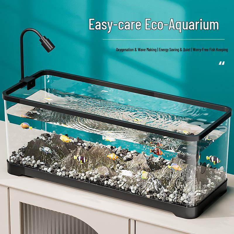 Living Room Ecological Fish Tank with Oxygenation and Wave-Making Features