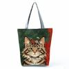 Creative Cartoon Animal Print Large Capacity Single Shoulder Handbag, Women's Zipper Shopping Bag