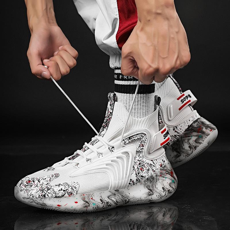 35-47 Unisex Modetrend Sommer Fliegende gewebte atmungsaktive große High-Top-Sport-Fitness-Schuhe