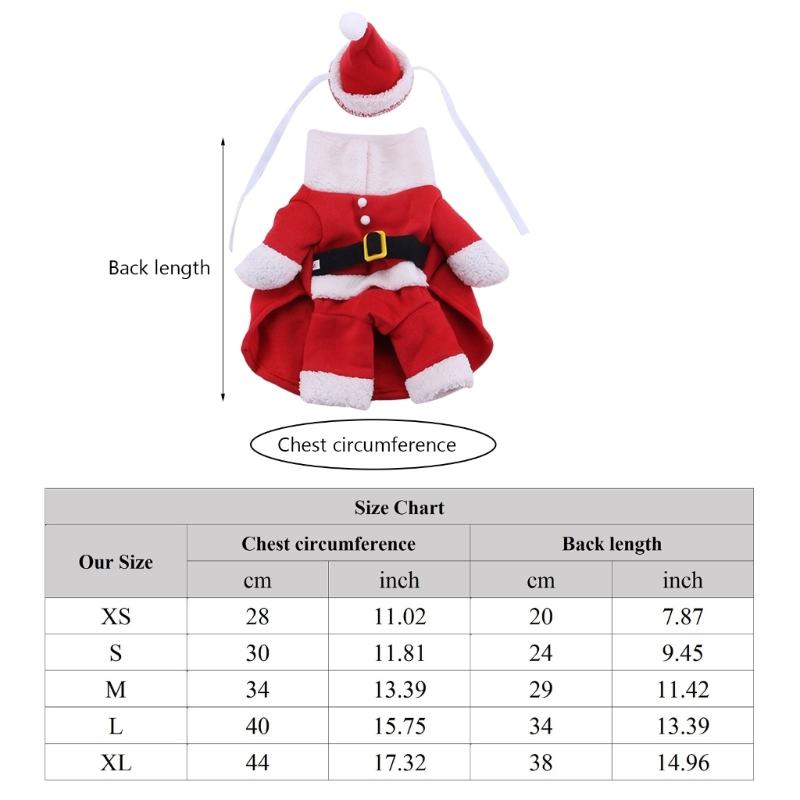Kitten Christmas Costume Santa Claus Hat & Coat Outfit Suit Fashion Pet Dog Jackets Red Hat Winter Clothes Photo Props