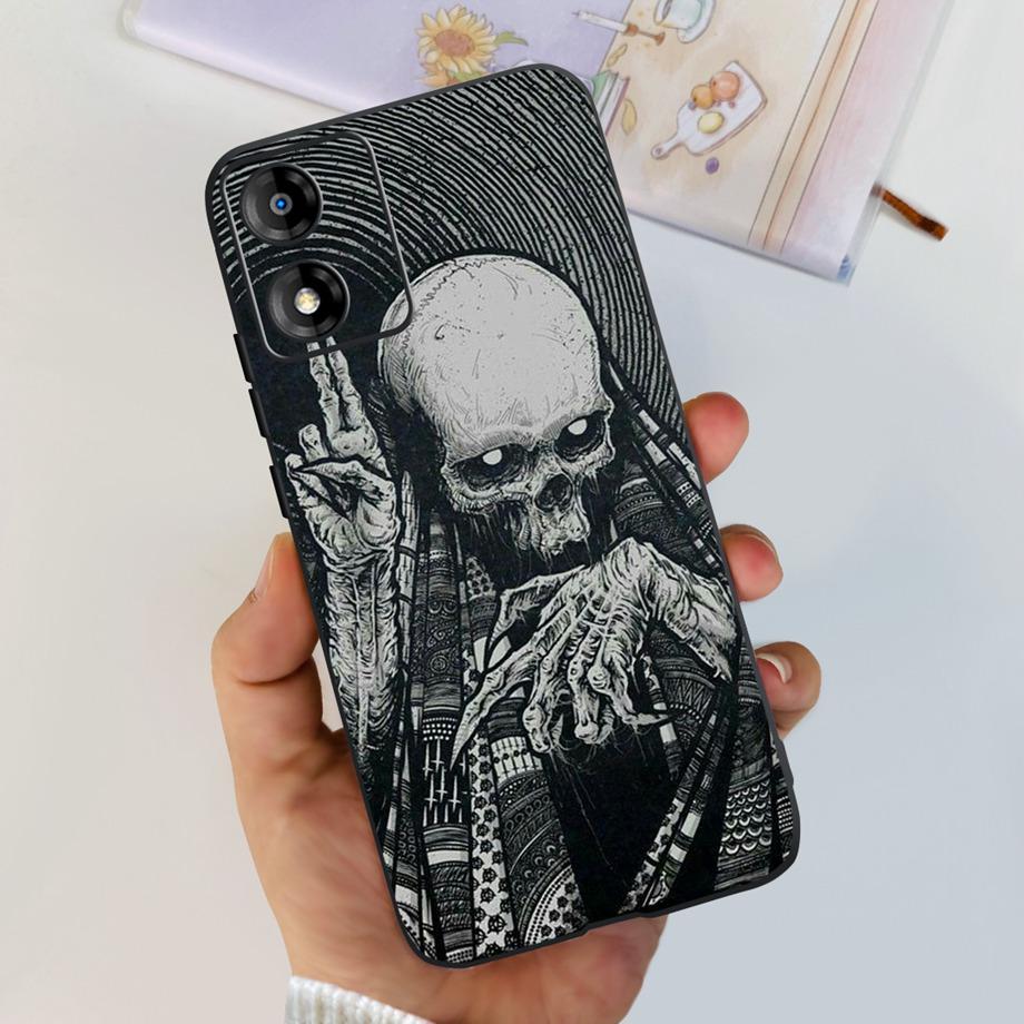 Per Motorola Moto E13 Moto G13 Custodia Nero Opaco Silicone Liquido Cover Morbida Adorabile Gatto Cartone Animato Gelatina Custodie Per MotoE13 E 13 G 13