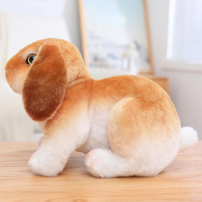 Kawaii Simulation Long Ears Rabbit Plush Doll Lifelike Animal Realistic Toy Model Room Decor Boys Birthday Gift