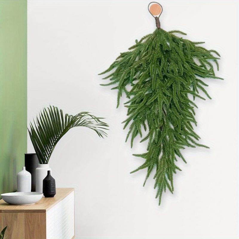 1pc Simulation Green Christmas Rattan PE Inverted Velvet Noble Pine Plastic Leaves