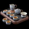 WoDing Celadon Ru Ware Tea Set with Walnut Tea Tray
