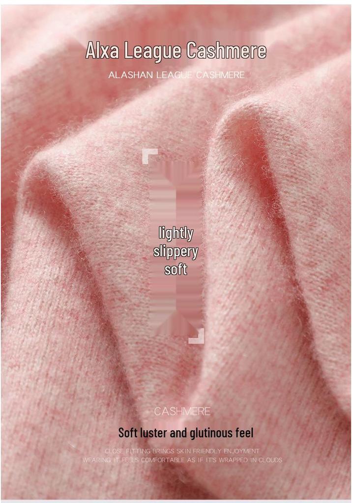 Women's Cashmere Sweater, Round Neck Pullover, Versatile Fit Knitwear for Autumn and Winter