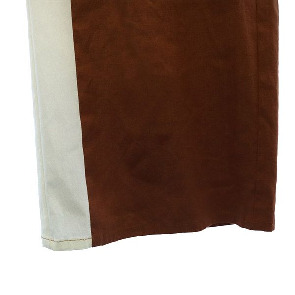 CONVERSE Linen Blend switching Wide pants Brown x white Women Used