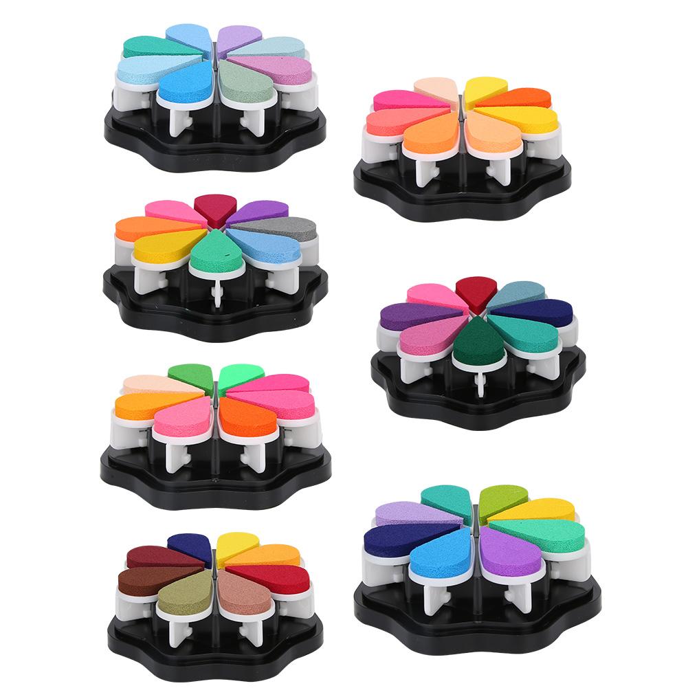 8 Colors Petal Shape Schedule Book Scrapbook Colorful DIY Stamp Ink Pad Painting Accessory