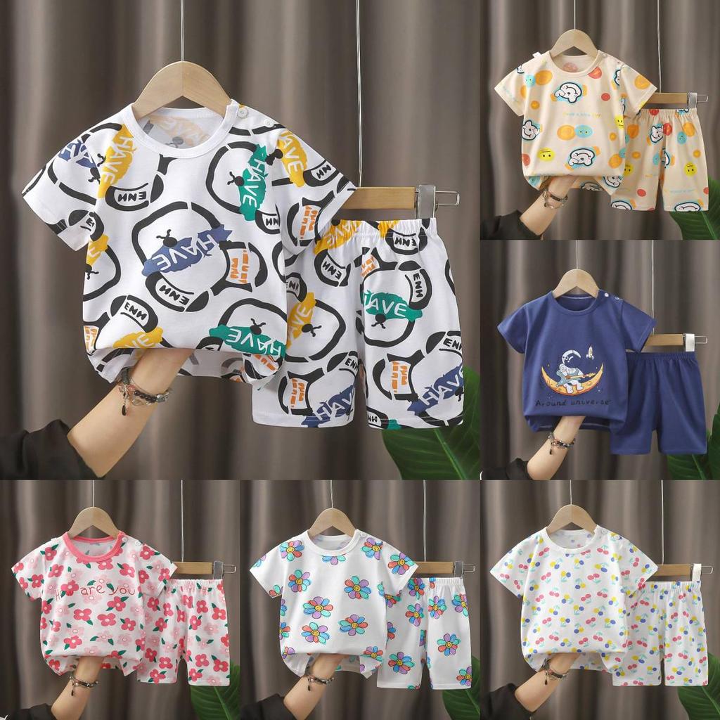 Baby Cotton T Shirt And Shorts Set With Animal Prints For Summer Toddler Wear