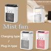 Spray Fan Three-spray Humidifier Silent Dormitory Rechargeable Small Electric Fan Desktop Cooler