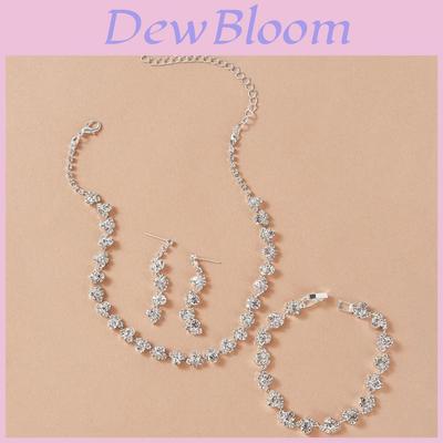 Fashion Bridal Jewelry Set With Waterdrop Crystal Necklaces And Earrings For Women
