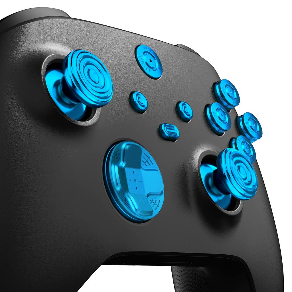 eXtremeRate Metal Buttons for Xbox Core Wireless Custom Aluminum Alloy ABXY and Home Key Replacement Parts for Xbox Series X S Controllers Controller,