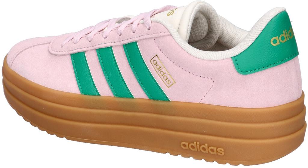 Кроссовки Adidas VL Court Bold Women прозрачный розовый/корт зеленый/коричневый белый