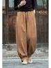 Spring 2026 Women's Cotton & Linen Lantern Pants: Artistic, Sand-Washed, Slimming, Casual Fit