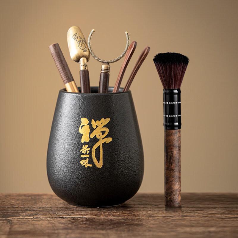 Ebony Wood Six Gentlemen Tea Ceremony Tool Set