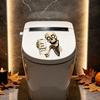 Funny Halloween Bathroom Decor Toilet Sticker, Ghost And Skeleton Print Decals, Waterproof PVC Easy Creepy Decorations Peel Stick Spooky Stickers, for