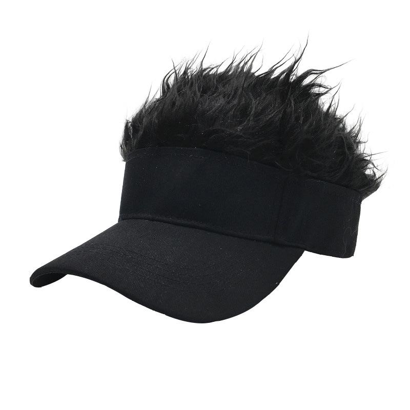 Men's Street Style Wig Baseball Cap - European & American Trendy Flat Cap with Sun Protection