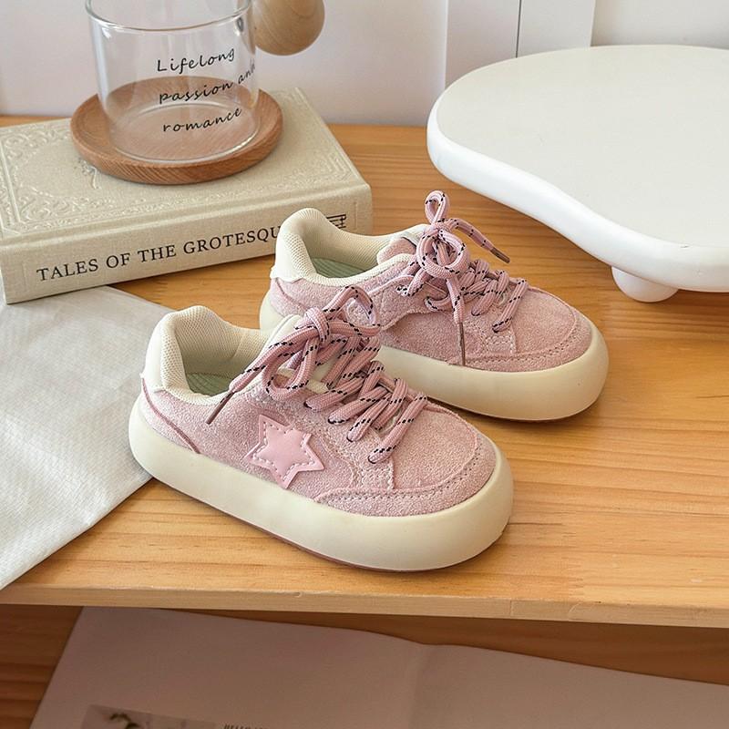 Kids Retro Chunky Sneakers 2026 Girls Boys Star Detail Casual Shoes TPR Sole