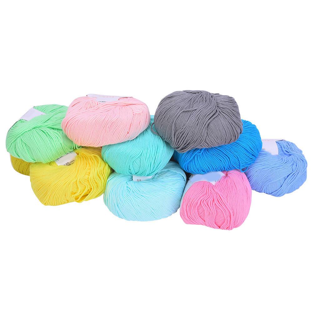 12 Colors Cotton Yarn Crochet Weaving Cotton Thread Soft Warm Baby Yarn