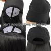 Hat Wig for Women Baseball Cap with Hair Extensions 20 Inch Long Wavy Synthetic Wig Hat Adjustable Hat with Wig Attached for Daily Wear