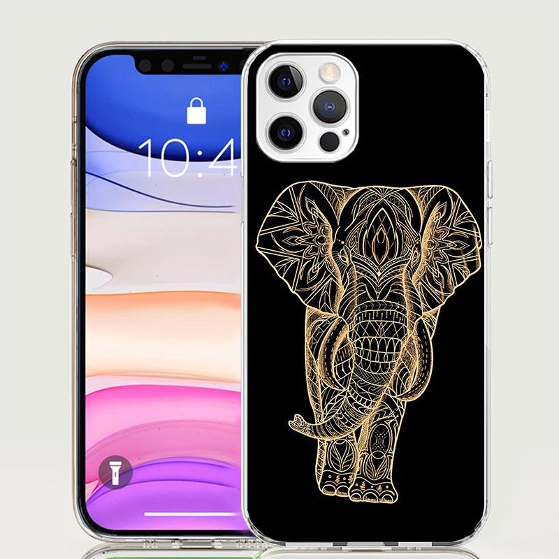 Elephant Mandala Aztec Phone Case For iPhone 17 Air 16 15 Plus 11 14 Pro Max 13 Mini 12 7 8 + SE Pattern Art Customized Cover 17