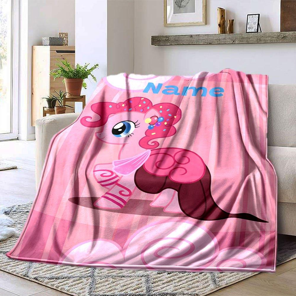 My Little Pony Pinkie Pie Throw Customizable Blanket Customize Text Durable Comfort Suitable For Sofa Couch Office Bed Picnics For All Occasions