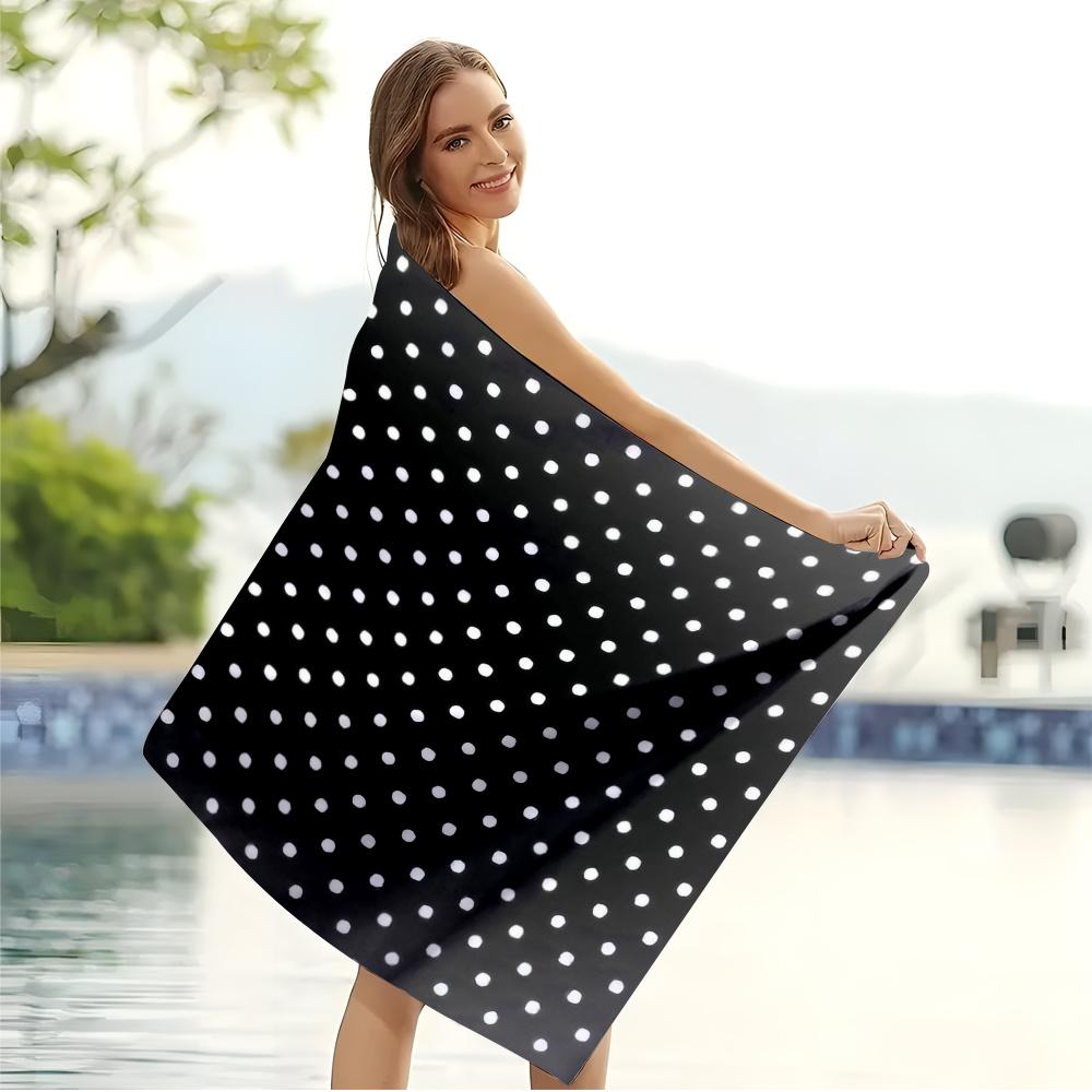 Printing Ultra-Fine Ultra-Soft Microfiber Beach Towel And Bath Towel Thick And Oversized with a Black Background And Bow