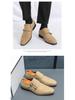 Men's Casual British Monk Strap Suede Shoes - Formal Square Toe Retro Apricot
