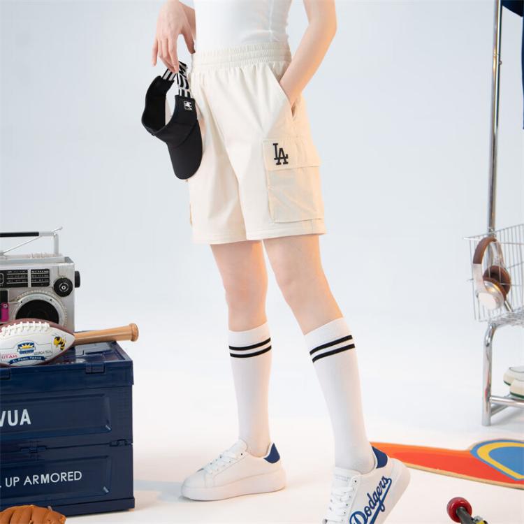 New MLB Casual Shorts Unisex Linen Cream 3ASMB0443-07CRM