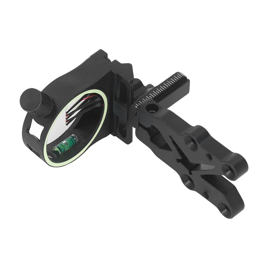 Compound-Bogenvisier mit Wasserwaage, Visierlicht, 5 Pins, Zweiwege-verstellbar, Bogenschießzubehör für Outdoor